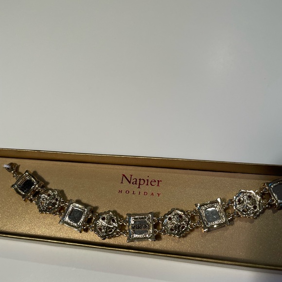 Bracelet Napier purple faceted in gold tone metal - Picture 4 of 15